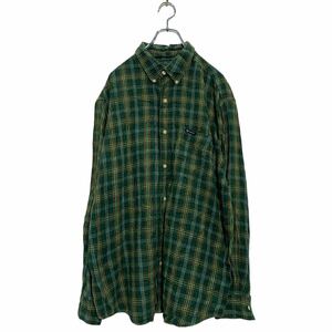 CHAPS 長袖 チェック ネルシャツ XL グリーン オレンジ チャップス ビッグサイズ ボタンダウン 古着卸 アメリカ仕入 a605-5354