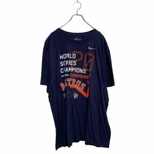 NIKE 半袖 プリントTシャツ 2XL ネイビー ナイキ ビッグサイズ MLB ASTROS クルーネック 古着卸 アメリカ仕入 a605-5346
