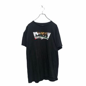 Levi's 半袖 プリント Tシャツ リーバイス L ブラック クルーネック 古着卸 アメリカ仕入 a605-5813