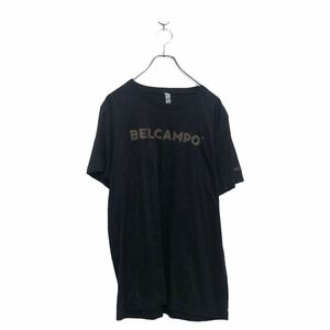 半袖 プリント Tシャツ L ブラック バックプリント 文字 クルーネック 古着卸 アメリカ仕入 a605-5818