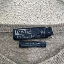 90s Polo Ralph Lauren ウールニット Lサイズ ラルフローレン セーター グレー 古着卸 アメリカ仕入 a605-5416_画像7