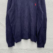 90s Polo Ralph Lauren ニット Lサイズ ラルフローレン セーター 紺 ネイビー 古着卸 アメリカ仕入 a605-5418_画像3