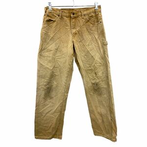 Dickies ワーク・ペインターパンツ W32 ディッキーズ ブラウン コットン メキシコ製 古着卸 アメリカ仕入 2405-197