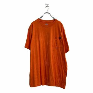 Dickies 半袖 無地 Tシャツ L オレンジ ディッキーズ ポケット ストリート 古着卸 アメリカ仕入 a605-5924