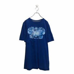 NIKE 半袖 プリント Tシャツ ナイキ L ブルー イラスト クルーネック 古着卸 アメリカ仕入 a605-5947