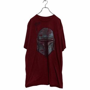 STAR WARS 半袖 キャラクター プリントTシャツ XL バーガンディ ビッグサイズ マンダロリアン 古着卸 アメリカ仕入 a605-6009