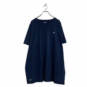 FILA 半袖 ロゴ Tシャツ 2XL ネイビー フィラ ビッグサイズ 古着卸 アメリカ仕入 a605-5994