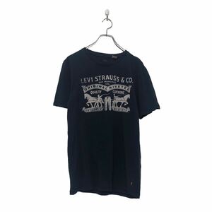 Levi's 半袖 プリント Tシャツ リーバイス S ネイビー クルーネック 古着卸 アメリカ仕入 a605-6058