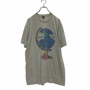 NEXT LEVEL 半袖 プリントTシャツ L グレージュ ネクストレベル アニマル 古着卸 アメリカ仕入 a605-6020