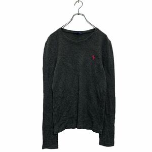 RALPH LAUREN 長袖 ロゴTシャツ L レディース グレー ラルフローレン ロンT ロングTシャツ ワンポイント 古着卸 アメリカ仕入 a605-6078