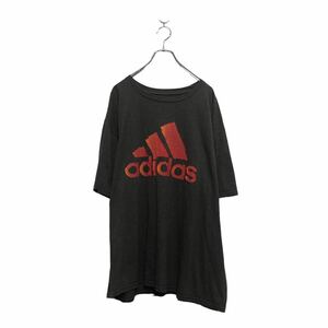 adidas 半袖 プリント Tシャツ アディダス 2XL ダークグレー ビッグサイズ クルーネック 古着卸 アメリカ仕入 a605-6168