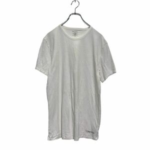 Calvin Klein 半袖 ロゴTシャツ M ホワイト カルバンクライン クルーネック シンプル 古着卸 アメリカ仕入 a605-6150