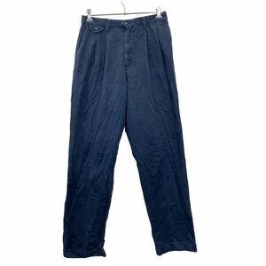 DOCKERS チノパンツ W34 ドッカーズ ネイビー タック入り コットン 古着卸 アメリカ仕入 2405-440