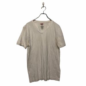 Levi's 半袖 プリント Tシャツ リーバイス M ホワイト Vネック 古着卸 アメリカ仕入 a605-6214