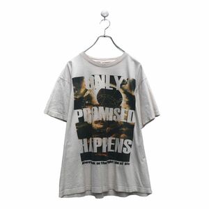 SNAP 半袖 プリント Tシャツ M ホワイト スナップ クルーネック 古着卸 アメリカ仕入 a605-6289