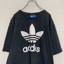 adidas 半袖 ロゴTシャツ 2XL ブラック アディダス ビッグサイズ クルーネック ビッグロゴ 古着卸 アメリカ仕入 a605-6245_画像2