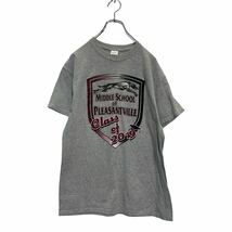 GILDAN 半袖 プリントTシャツ M グレー ギルダン スクールプリント クルーネック 古着卸 アメリカ仕入 a605-6249_画像1