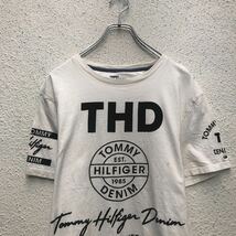 TOMMY HILFIGER DENIM 半袖 プリント Tシャツ トミーヒルフィガーデニム S ホワイト クルーネック 古着卸 アメリカ仕入 a605-6295_画像2