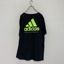 adidas 半袖 プリントTシャツ L ブラック ネオングリーン アディダス バックプリント ビッグロゴ 古着卸 アメリカ仕入 a605-6301_画像4