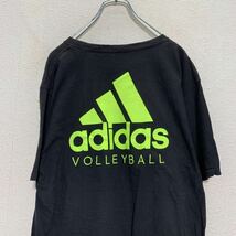 adidas 半袖 プリントTシャツ L ブラック ネオングリーン アディダス バックプリント ビッグロゴ 古着卸 アメリカ仕入 a605-6301_画像5