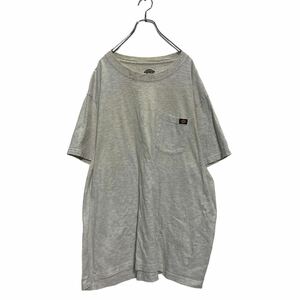 Dickies 半袖 ロゴ ポケットTシャツ 3XL ライトグレー ディッキーズ ビッグサイズ クルーネック 古着卸 アメリカ仕入 a605-6407