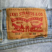 Levi's 514 デニムパンツ W38 リーバイス スリムストレート ビッグサイズ ライトブルー 古着卸 アメリカ仕入 2405-569_画像10