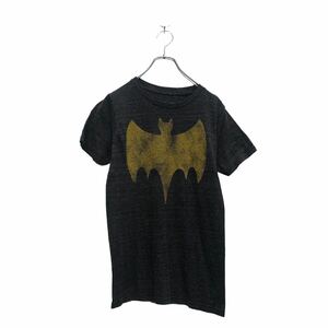 batman 半袖 プリント Tシャツ バットマン S ダークグレー ロゴ クルーネック 古着卸 アメリカ仕入 a605-6463