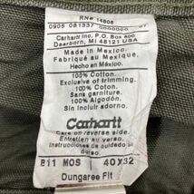 Carhartt ワークパンツ W40 カーハート ビッグサイズ ダックパンツ グリーン コットン メキシコ製 古着卸 アメリカ仕入 2405-681_画像8