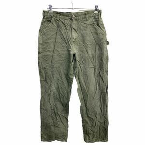 Carhartt ワークパンツ W36 カーハート ダック ペインターパンツ ビッグサイズ モスグリーン コットン USA製 古着卸 アメリカ仕入 2405-650