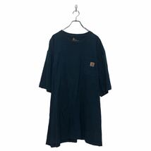 Carhartt 半袖 プリント Tシャツ カーハート 3XL ブルー ビッグサイズ クルーネック 古着卸 アメリカ仕入 a605-6663_画像1