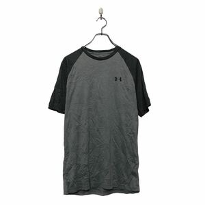 UNDER ARMOUR 半袖 プリント Tシャツ アンダーアーマー M ダークグレー スポーツウェア クルーネック 古着卸 アメリカ仕入 a605-6769