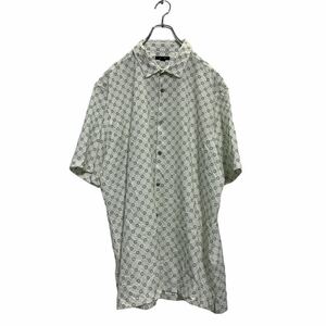 ALFANI 半袖 柄シャツ 2XL ホワイト 花ドット ビッグサイズ 古着卸 アメリカ仕入 a605-6724