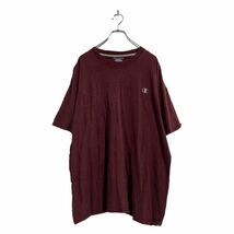 Champion 半袖 ロゴ Tシャツ 2XL ボルドー チャンピオン ビッグサイズ ワンポイントロゴ 古着卸 アメリカ仕入 a605-6747_画像1