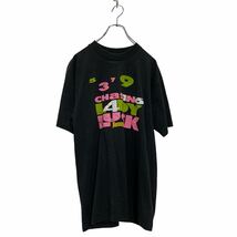 Hanes 半袖 プリントTシャツ L ブラック ヘインズ USA製 シングルステッチ クルーネック 古着卸 アメリカ仕入 a605-6798_画像1