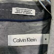 Calvin Klein 半袖 柄シャツ M グレー ドット柄 カルバンクライン 織柄 古着卸 アメリカ仕入 a605-6726_画像7