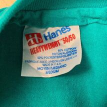 Hanes 半袖 無地Tシャツ M グリーン ヘインズ メキシコ製 シングルステッチ クルーネック 古着卸 アメリカ仕入 a605-6790_画像8
