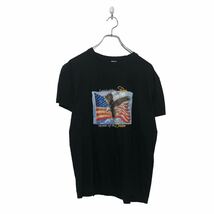 半袖 プリント Tシャツ L ブラック イラスト クルーネック 古着卸 アメリカ仕入 a605-6846_画像1