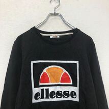 ellesse プリント スウェット トレーナー L ブラック エレッセ スポーツウェア 古着卸 アメリカ仕 a605-6825_画像2