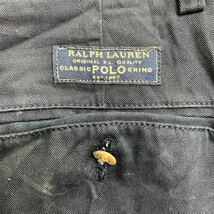 POLO RALPH LAUREN チノショートパンツ W32 ポロラルフローレン タックパンツ ネイビー コットン 古着卸 アメリカ仕入 2405-926_画像9