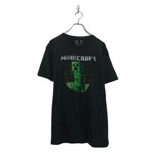 Minecraft 半袖 プリント Tシャツ マインクラフト L ダークグレー イラスト キャラクター クルーネック 古着卸 アメリカ仕入 a605-6896