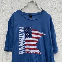 DIST RICT 半袖 プリントTシャツ XL ブルー ビッグサイズ クルーネック 星条旗プリント 古着卸 アメリカ仕入 a605-6920_画像2