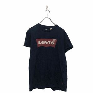 Levi's 半袖 プリント Tシャツ リーバイス M ネイビー ロゴ クルーネック 古着卸 アメリカ仕入 a605-6984