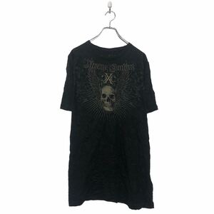 Xtreme couture 半袖 プリント Tシャツ XL ブラック ビッグサイズ バックプリント クルーネック 古着卸 アメリカ仕入 a605-6981