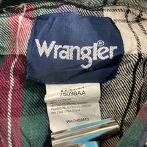 Wrangler 長袖 チェック ネルシャツ M ネイビー グリーン ホワイト レッド ラングラー ウエスタン 古着卸 アメリカ仕入 a605-7004_画像7