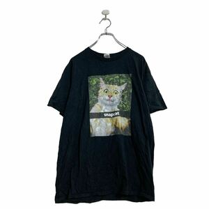 GILDAN 半袖 プリント Tシャツ L ブラック ギルダン ネコ 古着卸 アメリカ仕入 a605-7053