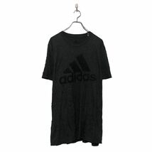 adidas 半袖 プリント Tシャツ アディダス XL ダークグレー ビッグサイズ クルーネック 古着卸 アメリカ仕入 a605-7071_画像1