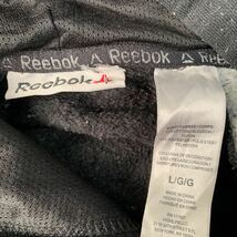 Reebok ロゴスウェット パーカー L ブラック グレー 切替 リーボック 裏起毛 古着卸 アメリカ仕入 a605-7127_画像8