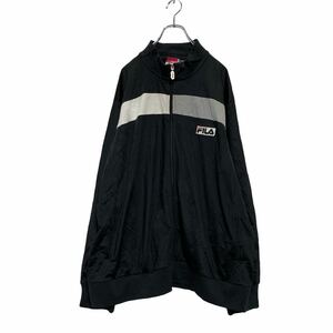 FILA Zip up jersey 2XL black gray white switch filler jersey big size old clothes . America buying up a605-7193