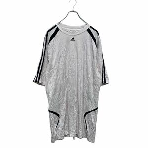 adidas 半袖 ロゴTシャツ 2XL～ ホワイト アディダス ビッグサイズ クルーネック スポーツウェア 古着卸 アメリカ仕入 a605-7275