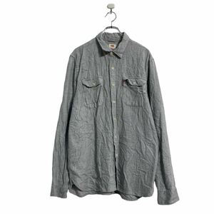 Levi's 長袖 無地 シャツ L ブルー リーバイス 2ポケット 古着卸 アメリカ仕入 a605-7531